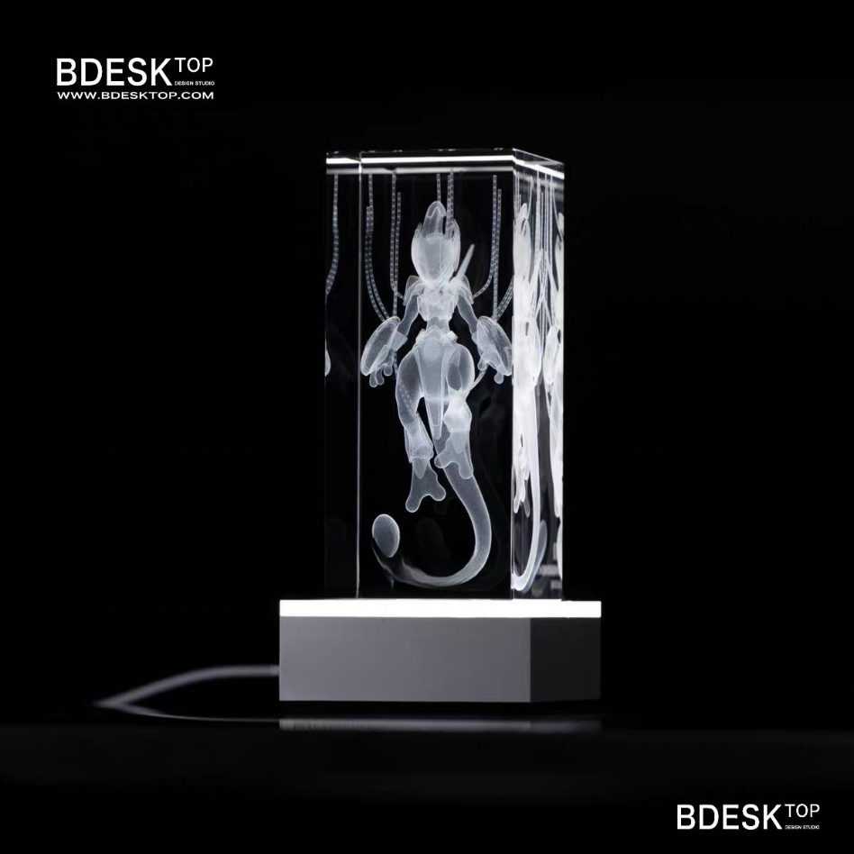 Bdesktop Crystal Skeleton Lamp with Metal Base,Smart RGB Dimmable Gift Light